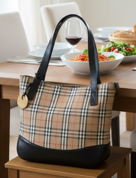 Burberry Borsa Haymarket Check Canvas 3